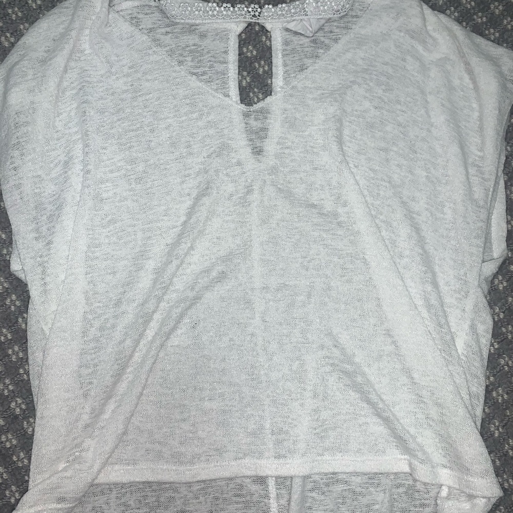 Sadie and Sage white T-shirt with lace choker